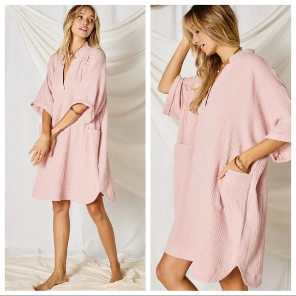 34 Perfect 100% Cotton Gauze Shirt Dress - Picture 4 of 4